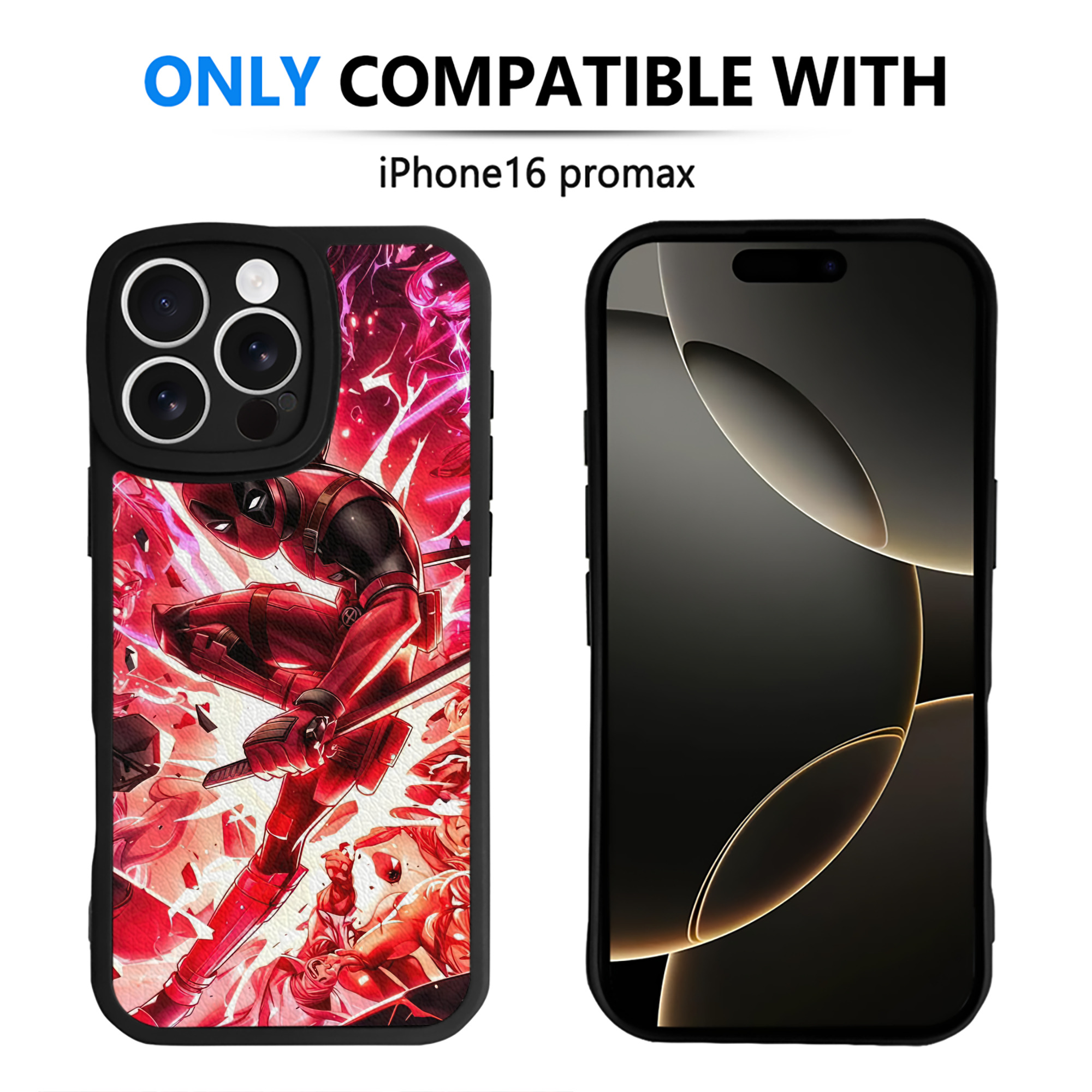 （画像用） Deadpool デッドプール 【iPhone 16シリーズ対応】シリコンスマホケース（レザー調） 材質：シリコン